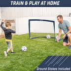 Gosports Team Tone 4 Ft X 3 Ft Portable Soccer Goal For Kids - Pop Up Net For Backyard - Navy