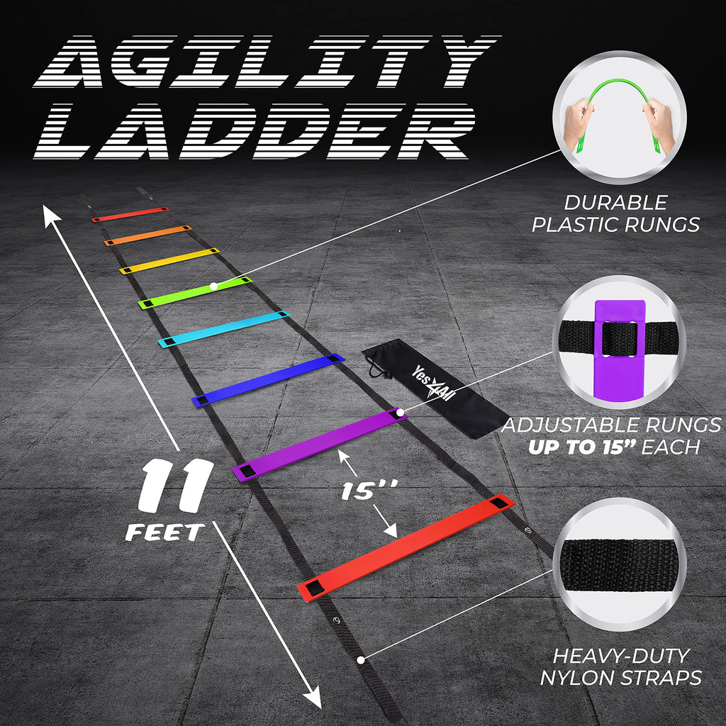 Yes4All Agility Ladder - 8 Rungs - Rainbow