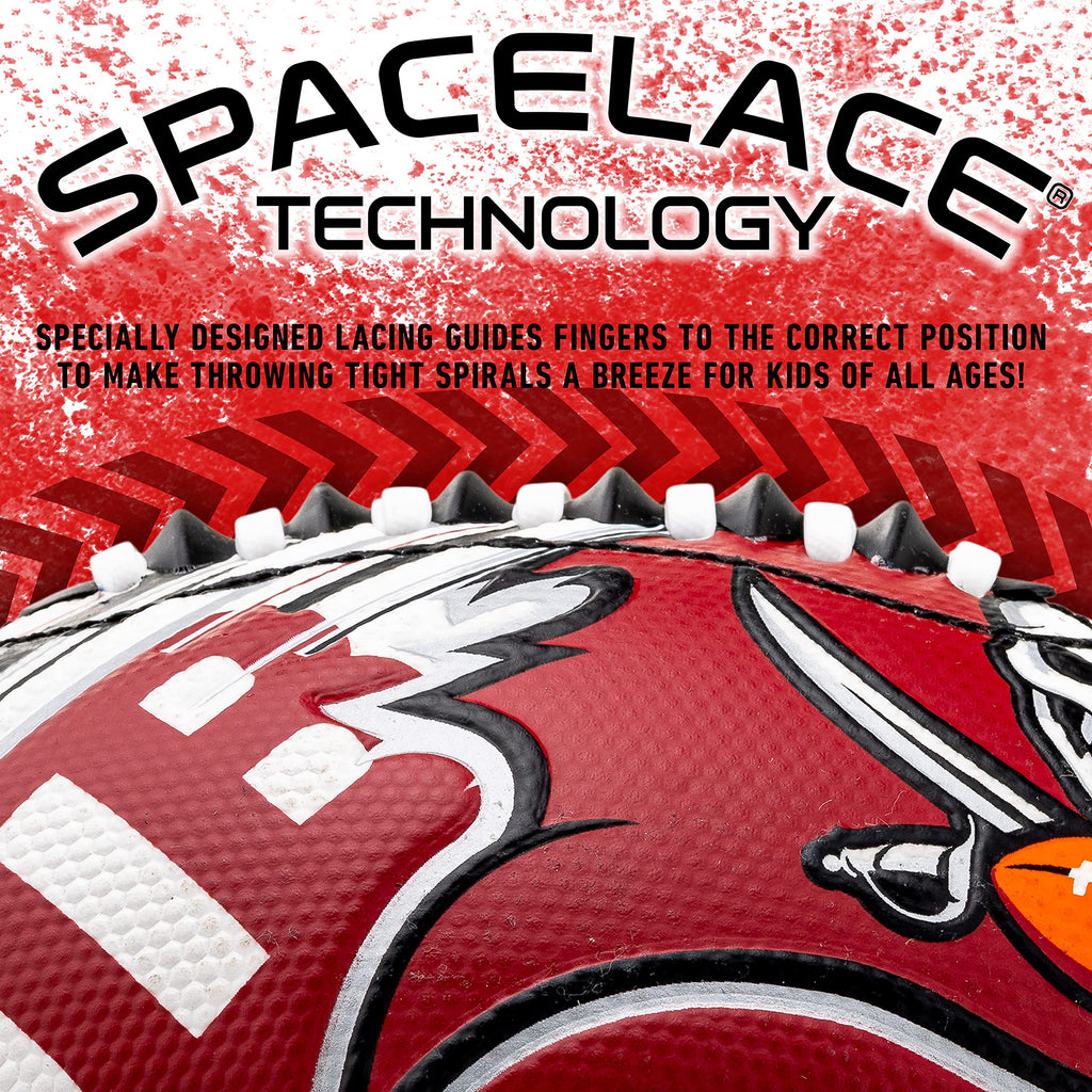 Franklin Sports Nfl Tampa Bay Buccaneers Football - Youth Mini Football - 8.5'' Junior Size Ball - Spacelace Easy Grip Texture-