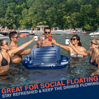 Cuddy Floating Cooler and Dry Storage Vessel for Land & Water - 40QT- Great for River, Beach, Kayak, Pool, & Lake - Navy