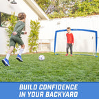 GoSports Team Tone 6 ft x 4 ft Portable Soccer Goal for Kids - Pop Up Net for Backyard - Royal Blue