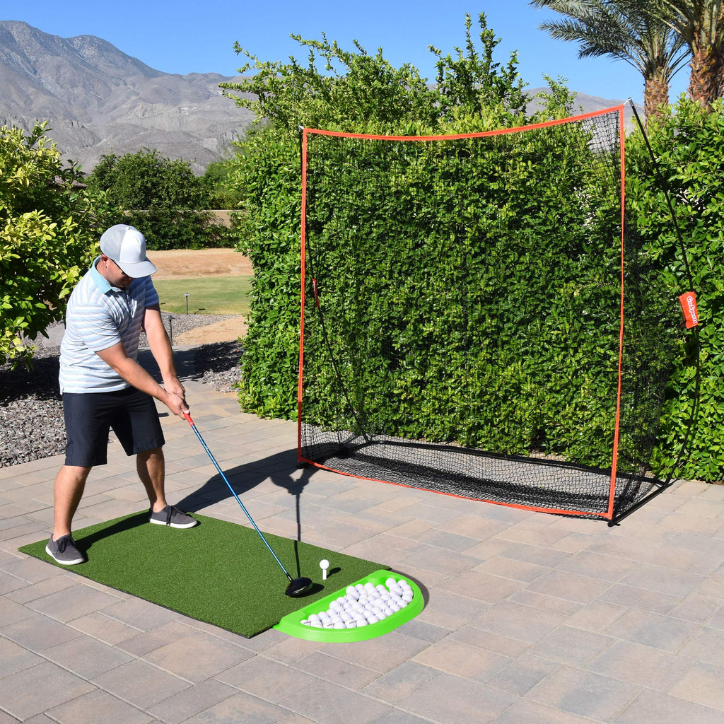 Gosports All-Weather Golf Ball Tray - 70 Ball Capacity - Compatible With All Hitting Mats - Black Or Green