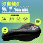 Kt-Sports Exercise Bike Seat Cushion Comfort Gel Bike Seat Cover Padded Seat Covers For Bikes With Anti-Slip Design And Drawstri