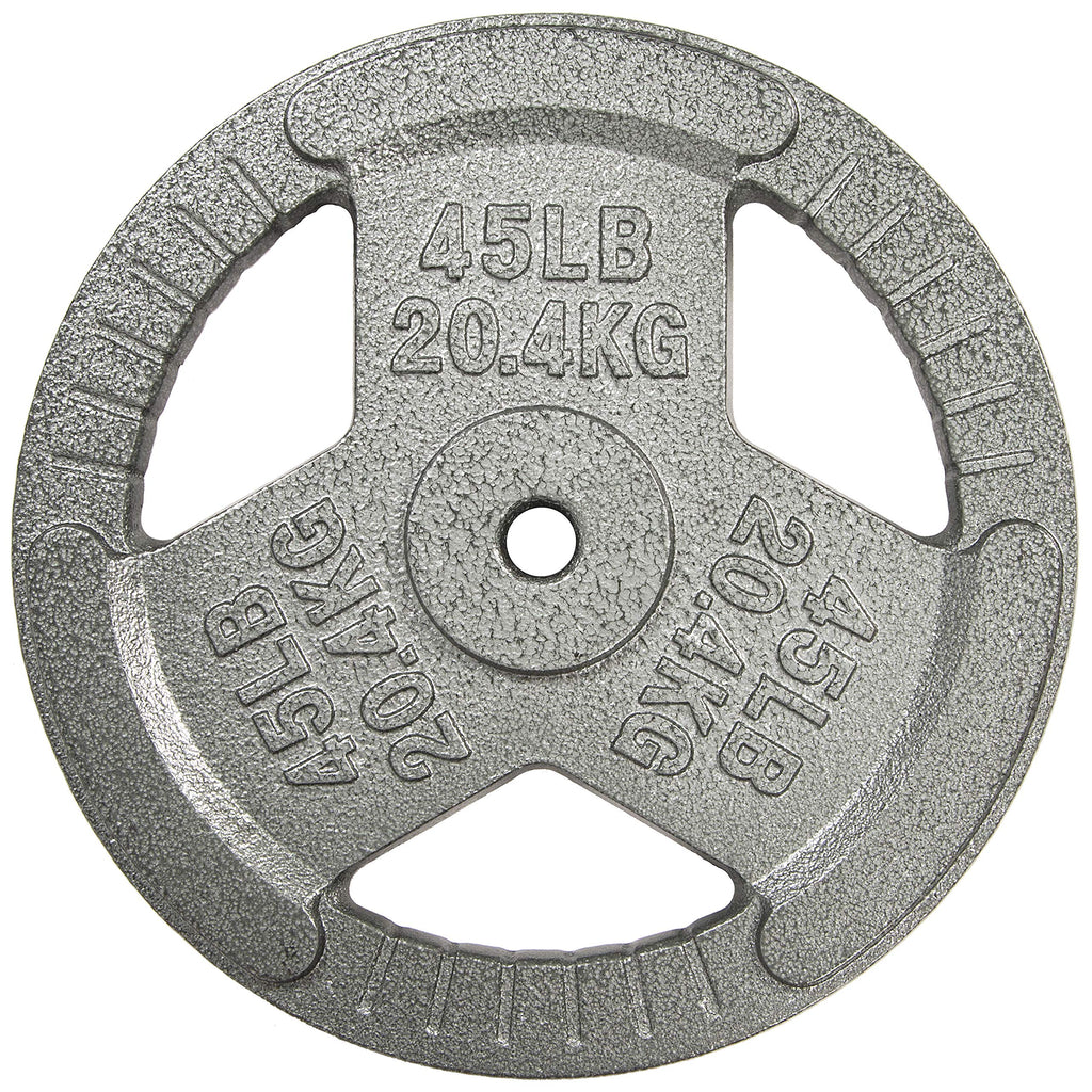 Hulkfit 1-Inch Iron Plate For Strength Training, Weightlifting, Single (45 Pounds), Silver
