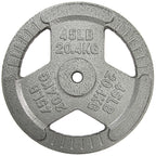 Hulkfit 1-Inch Iron Plate For Strength Training, Weightlifting, Single (45 Pounds), Silver