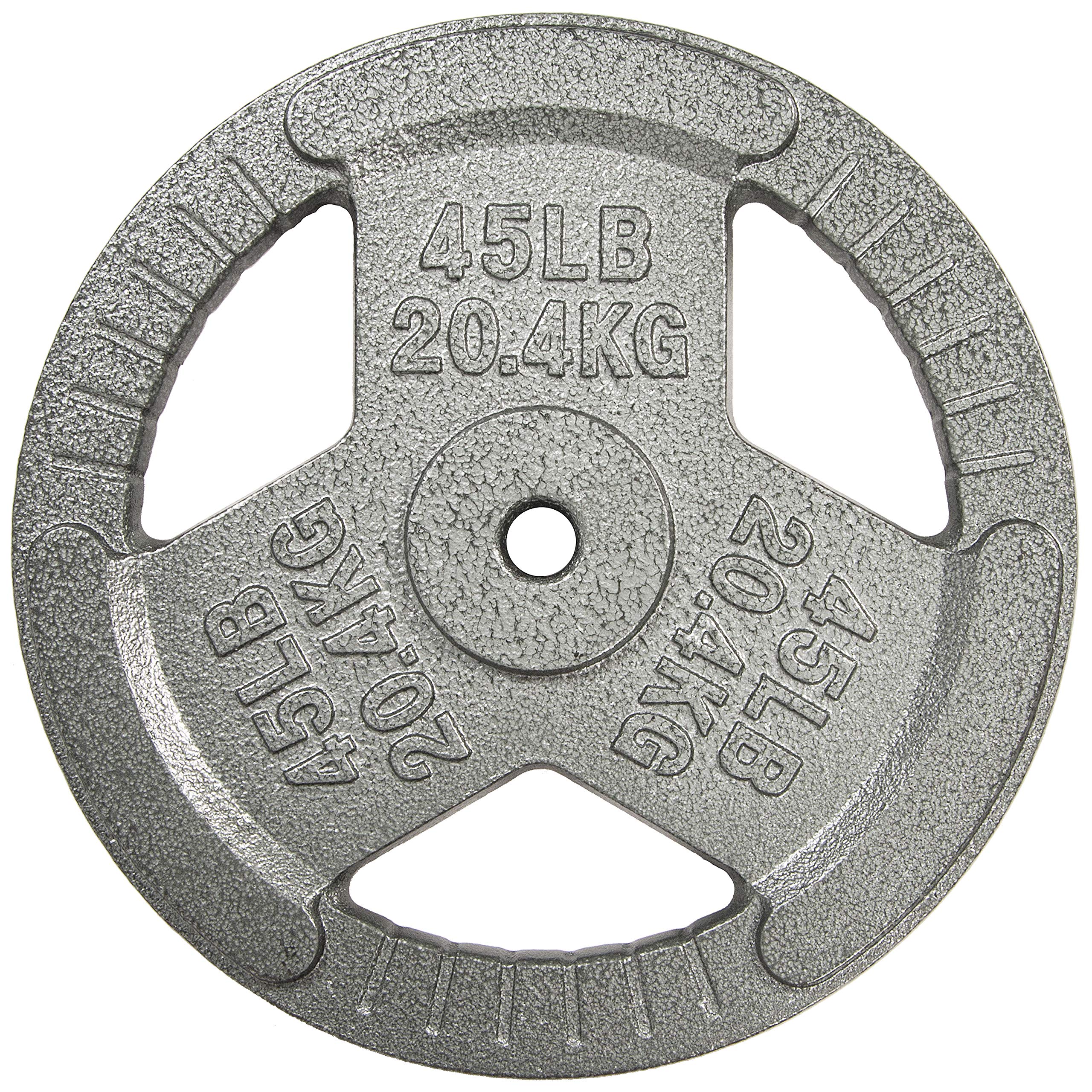 Hulkfit 1-Inch Iron Plate For Strength Training, Weightlifting, Single (45 Pounds), Silver