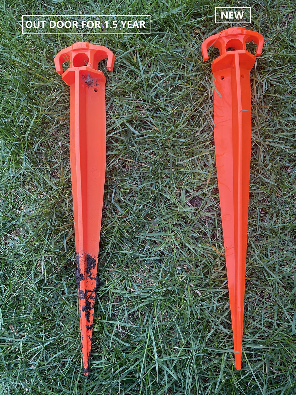 Lifstar 11-Inch 12-Pcs Tent Pegs Garden Stakes Durable And Strong Plastic Tent Stakes For Beach Mat, Camping Tent, Beach Umbrell