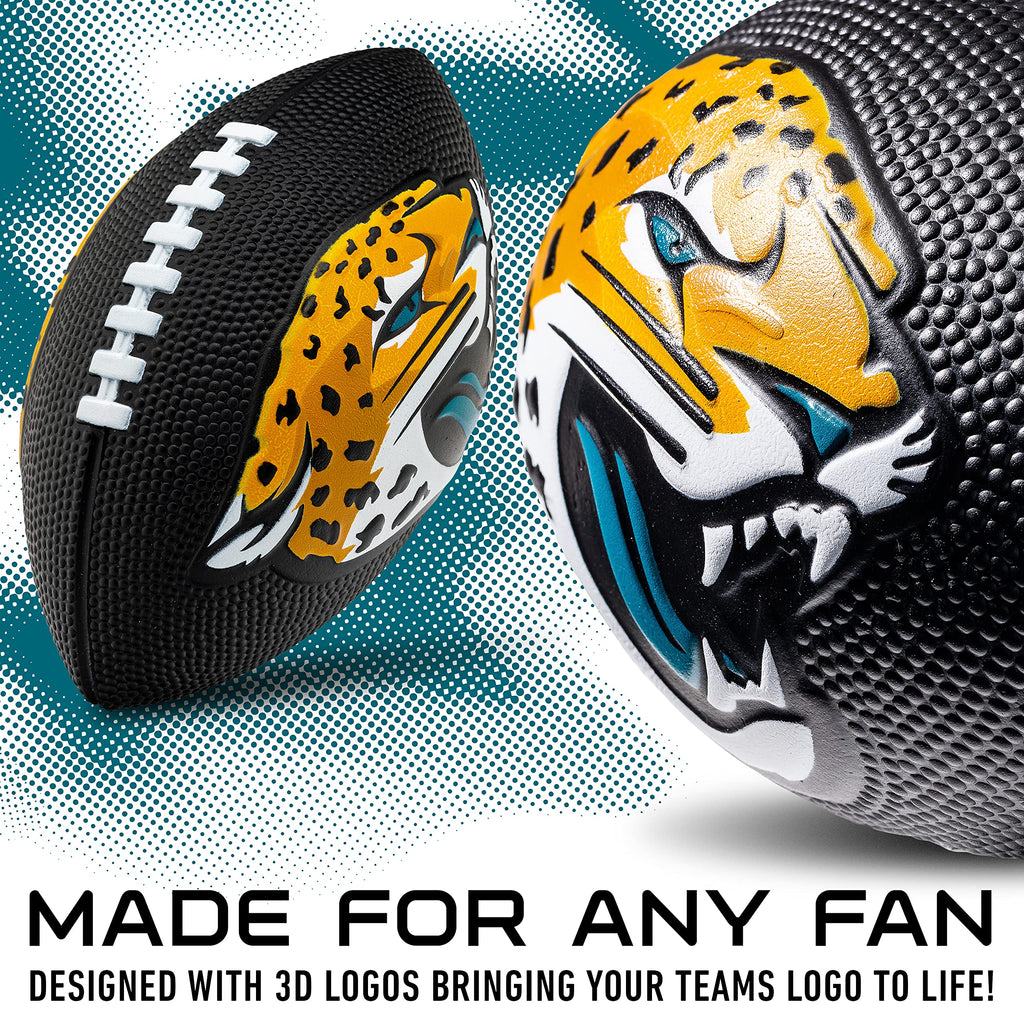 Franklin Sports Nfl Jacksonville Jaguars Football - Kids Foam Football - Soft Football - Mini Size - Perfect For Gameday - 8.5''