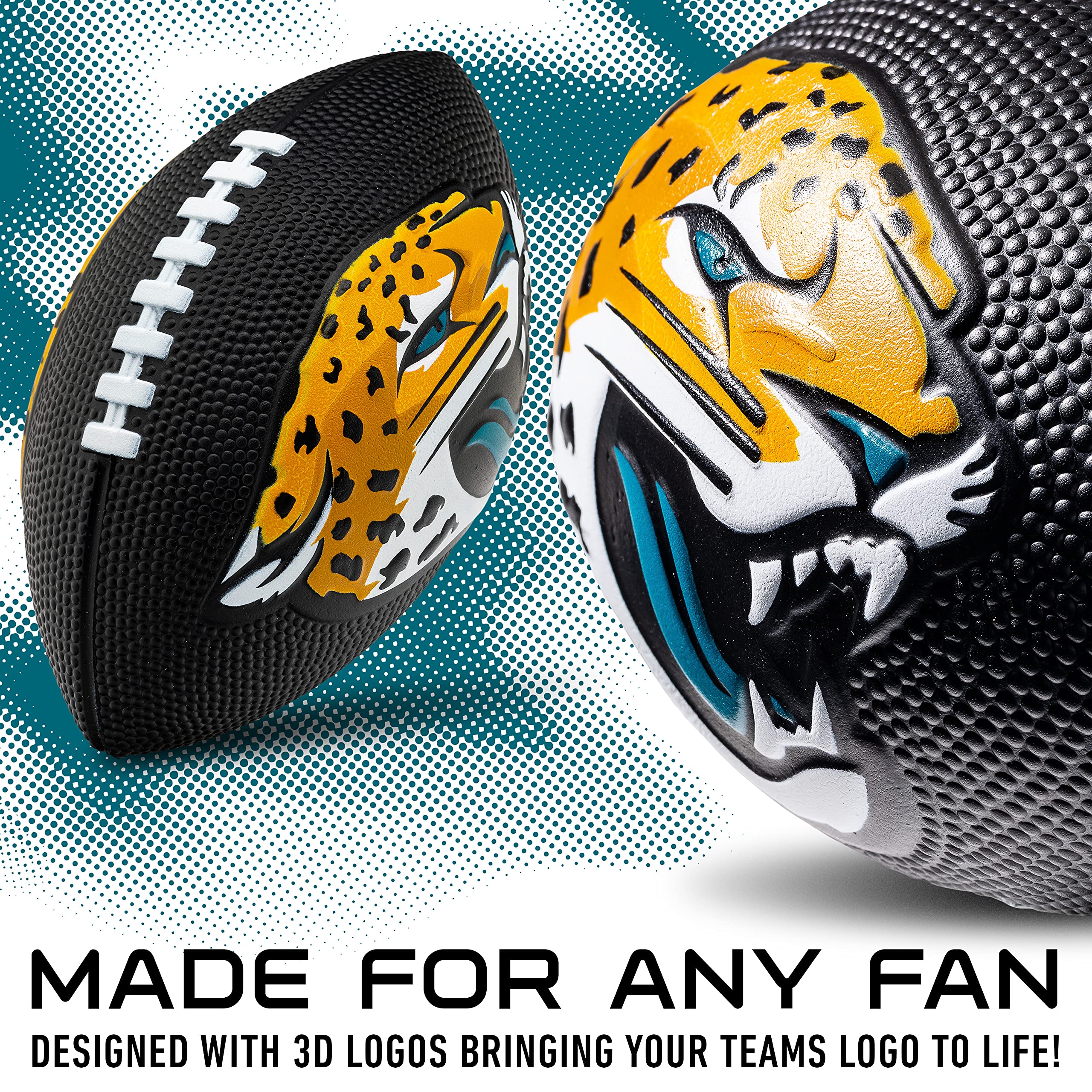 Franklin Sports Nfl Jacksonville Jaguars Football - Kids Foam Football - Soft Football - Mini Size - Perfect For Gameday - 8.5''