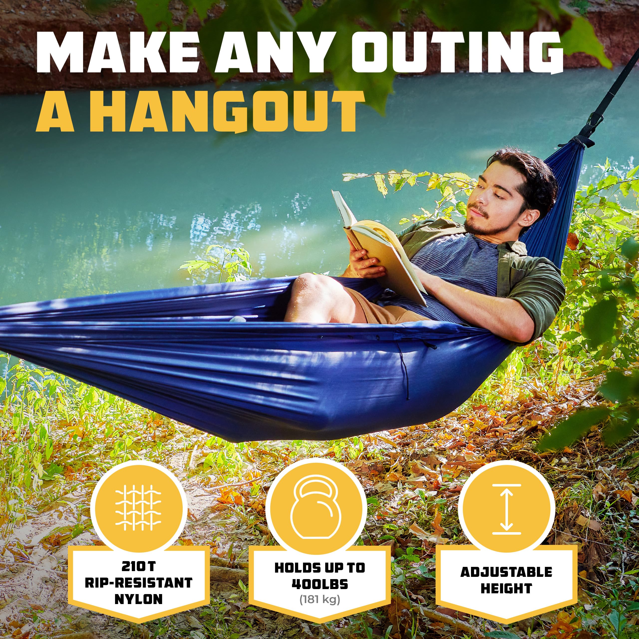 Wise Owl Outfitters 4In1 Hammock - Camping Hammock, Shelter Tarp, Poncho, And Footprint - Camping Essentials And Accessories For