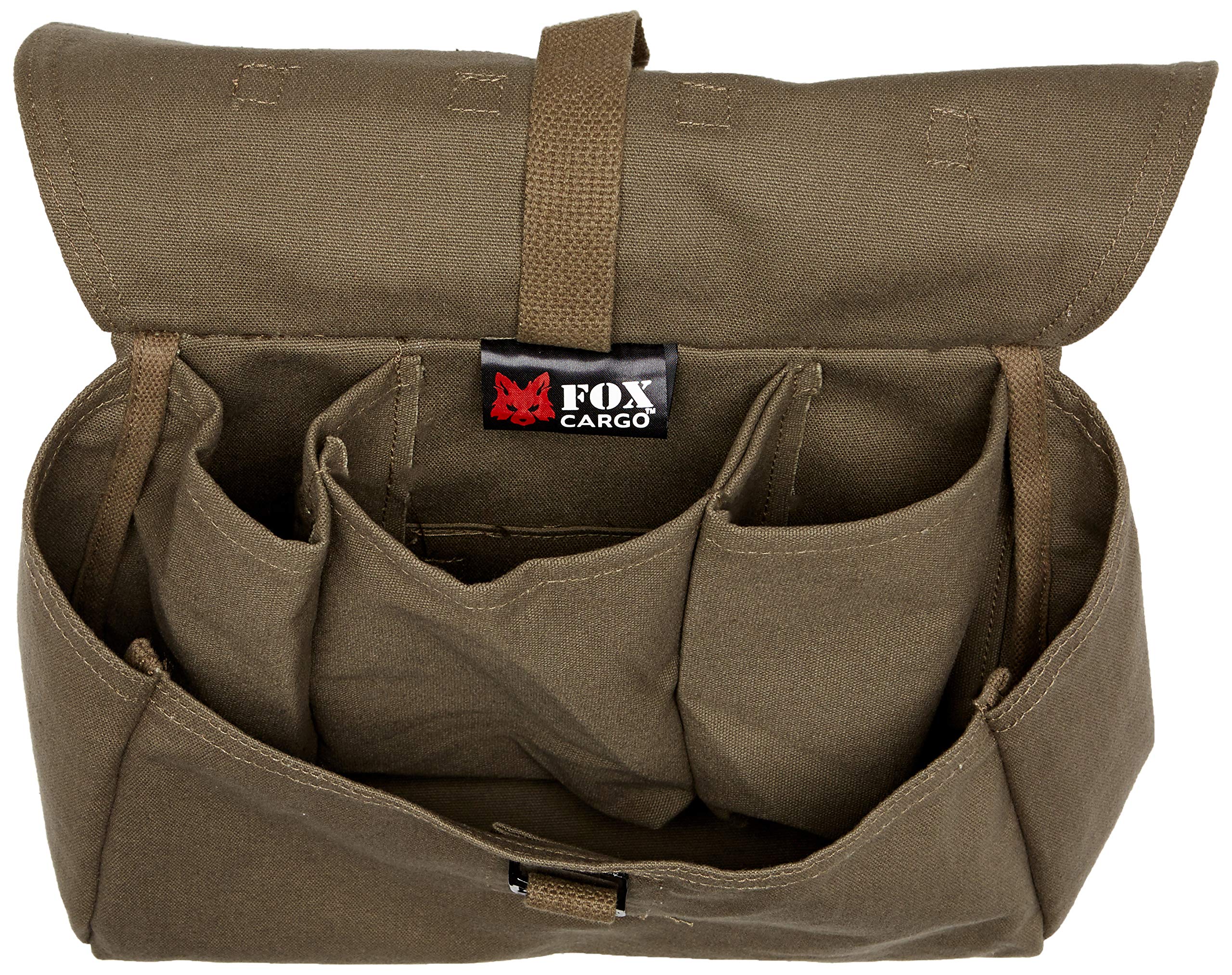 Retro Hungarian Shoulder Bag With Plain Flap - Olive Drab