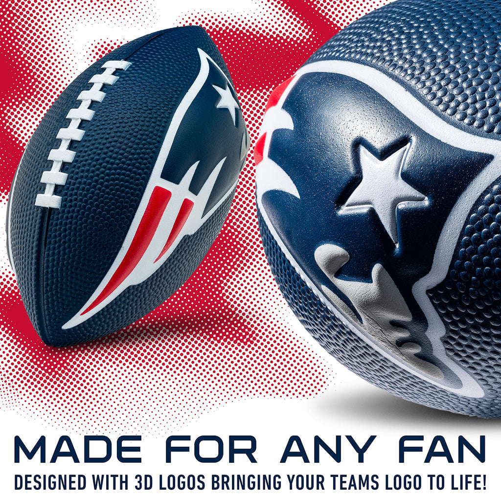 Franklin Sports Nfl New England Patriots Football - Kids Foam Football - Soft Football - Mini Size - Perfect For Gameday - 8.5''
