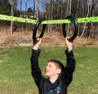 Ap Plus Ninja Warrior Rings - Set Of 2 Large Black Traverse Gymnastics Climbing, With Use On Obstacle Courses And Slack Lines, O