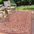 Jonathan Y Smb106B-9 Charleston Vintage Filigree Textured Weave Indoor Outdoor Area-Rug Classic Coastal Easy-Cleaning Bedroom Ki