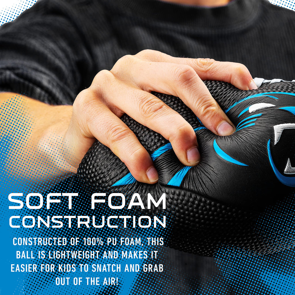 Franklin Sports Nfl Carolina Panthers Football - Kids Foam Football - Soft Football - Mini Size - Perfect For Gameday - 8.5'' 3D
