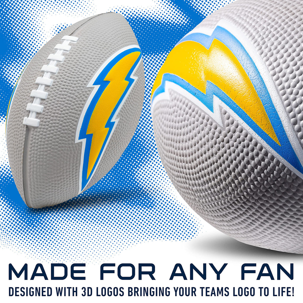 Franklin Sports Nfl Los Angeles Chargers Football - Kids Foam Football - Soft Football - Mini Size - Perfect For Gameday - 8.5''