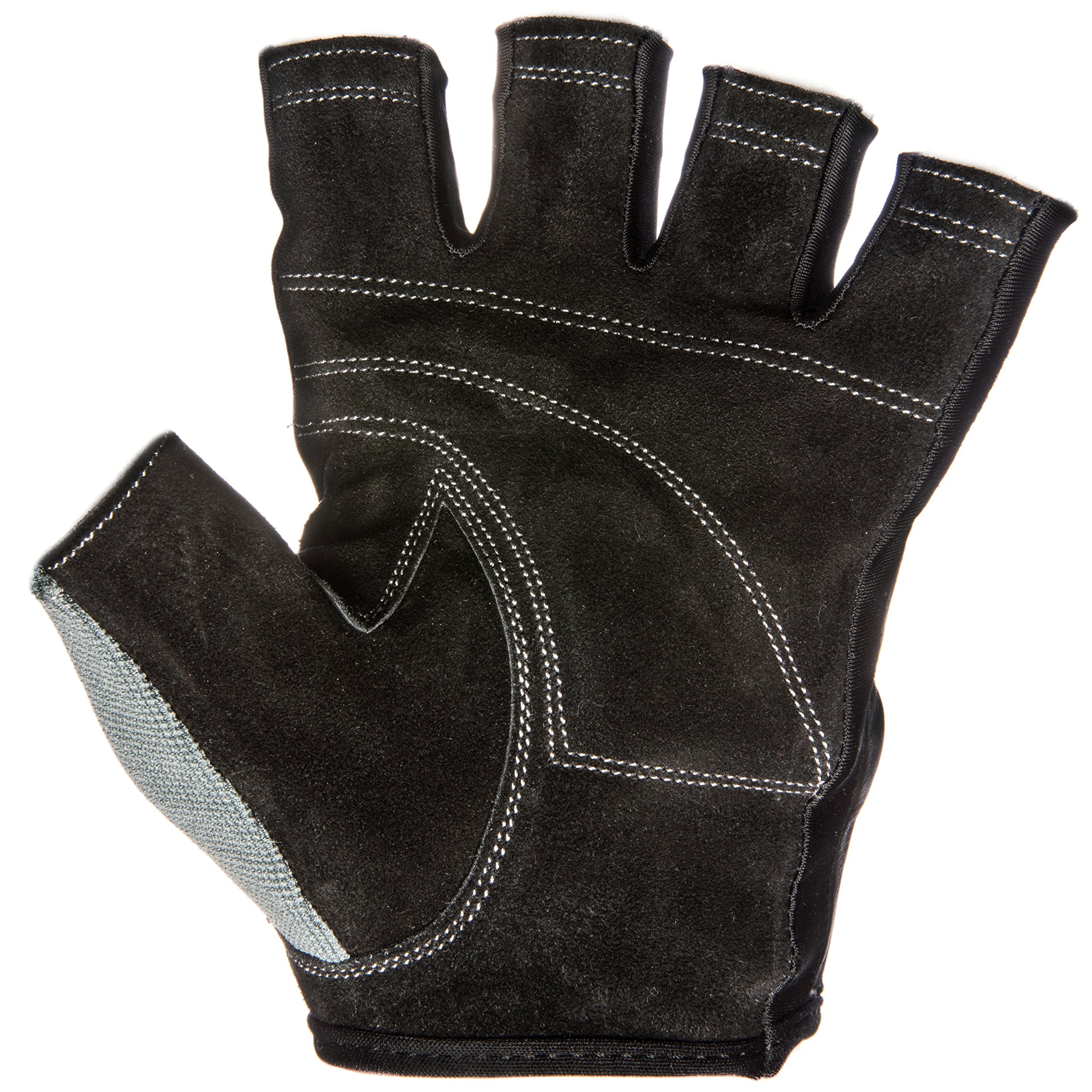 Contraband Black Label 5150 Mens Pro Leather Fingerless Weight Lifting Gloves - Durable Light - Medium Padded Split Leather Gym