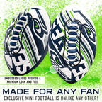 Franklin Sports Nfl Seattle Seahawks Football - Youth Mini Football - 8.5'' Junior Size Ball - Spacelace Easy Grip Texture- Perf