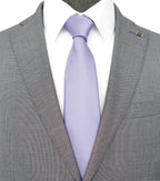 Zenxus Solid Skinny Ties For Men, 25 Inch Slim Lilac Lavender Ties Bulk For Wedding And Activities, 5-Pack