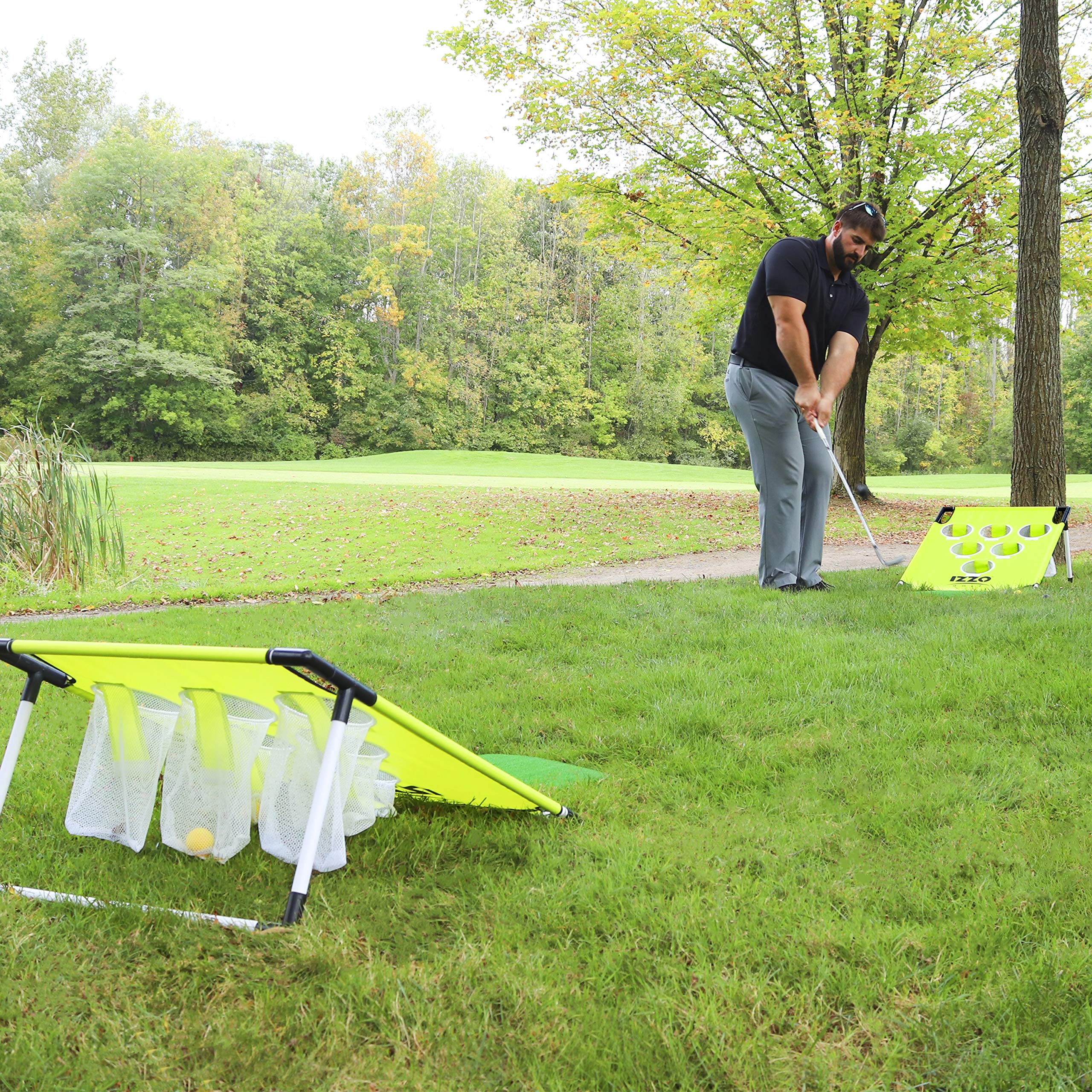 Izzo Golf Pong-Hole Golf Chipping Game & Golf Practice Net