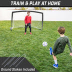 GoSports Team Tone 6 ft x 4 ft Portable Soccer Goal for Kids - Pop Up Net for Backyard - Black