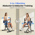 MERACH Hip Abductor Butt Toning Leg Adductor Trainer Machine Adjustable Resistance Glute & Inner Thigh Workout Equipment for Home Gym Leg Workout and Booty Builder with Bands and Dual Foot Bar 360° Rotating Leg Pads for Wome