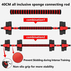 Adjustable Dumbbell Set 2 in 1 Convertible Barbell 5.5-44lbs Rubber Coated Dumbbell Home Gym Weight Training Fitness Equipment