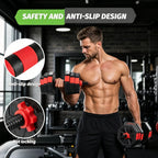 Adjustable Dumbbell Set 2 in 1 Convertible Barbell 5.5-44lbs Rubber Coated Dumbbell Home Gym Weight Training Fitness Equipment