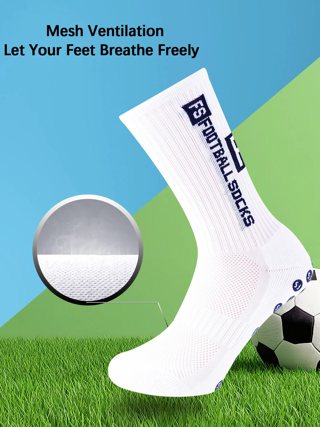 4 pairs of new FS mid tube glued football socks for sports training and competition, non slip and breathable socks