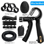 Grip Trainer Kit: Adjustable Hand Gripper,Finger/Hand Exercisers,Stress Ball & Forearm Ring for Muscle Build & Injury Rcvry