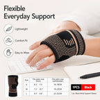 Wrist Support Sleeve Compression Brace with Thumb Opening Breathable Knit Hand Wrap for Sports Fitness Gym Daily Use Black S M L