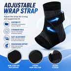 Adjustable Ankle Support Brace Compression Sleeve Wrap Strap Breathable Knit Stabilizer for Sports Running Training Adult Unisex
