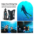 TUDIVING-2L Portable Scuba Tank Support 30-45 Minutes Breath,Refillable Diving Tank for Underwater Works