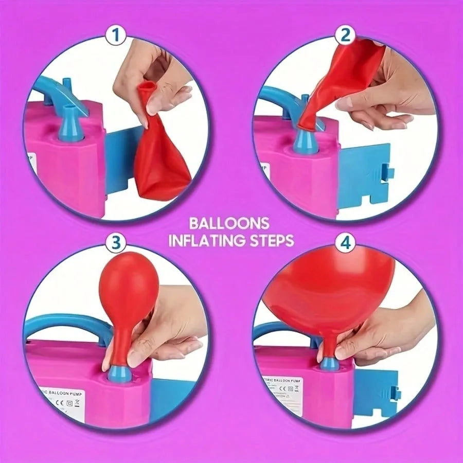 1pc Electric Balloon Air Cushion Pump Tool, Portable Automatic Inflation Machine, Double Hole Inflation Device, Inflation Machin