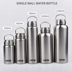 1pc Large Capacity Stainless Steel Sport Water Bottle Single-layer Rugged Water Cup Metal Bottle Drinkware Camping Sports Gym