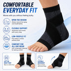 Adjustable Ankle Support Brace Compression Sleeve Wrap Strap Breathable Knit Stabilizer for Sports Running Training Adult Unisex