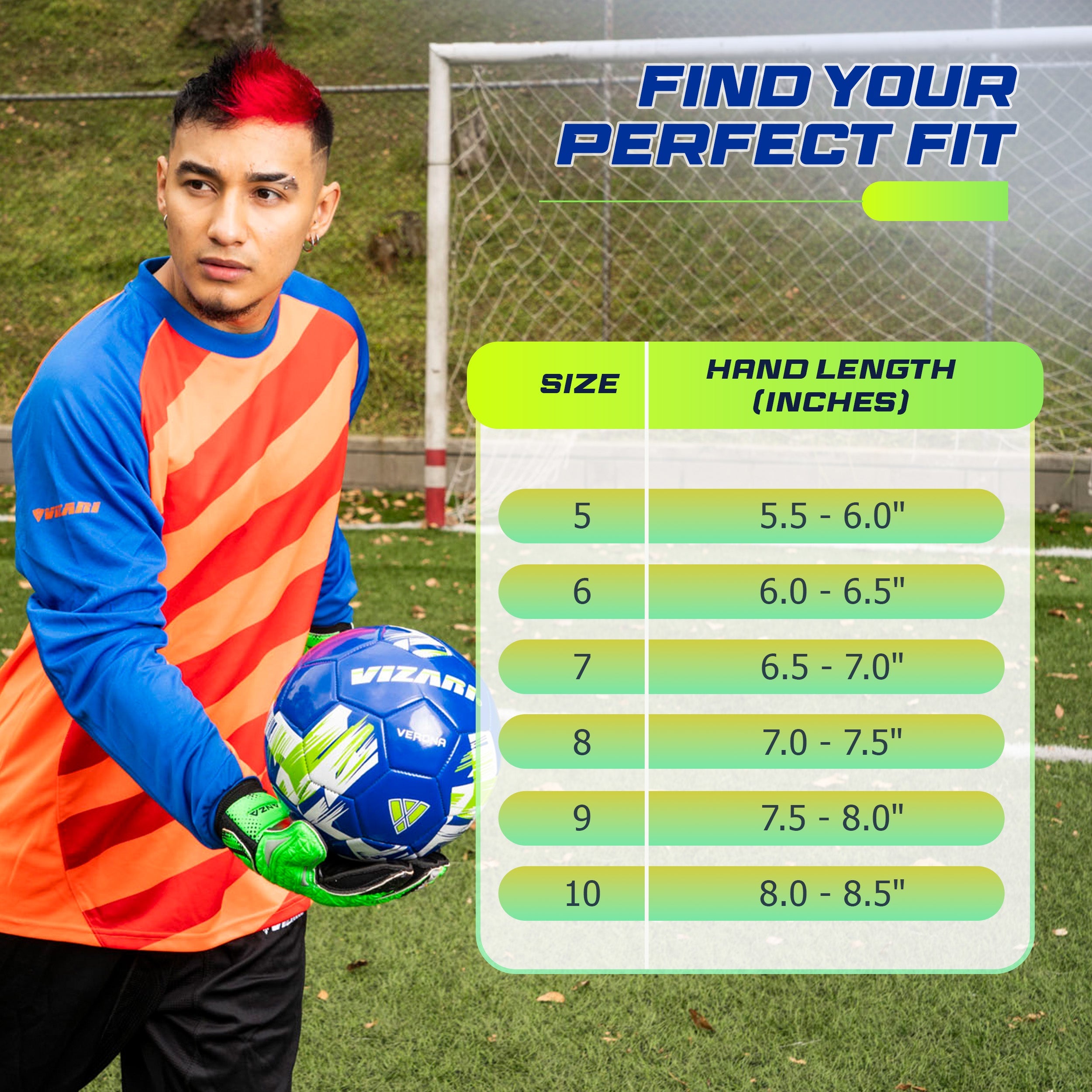 Vizari ANZA F.P. Goalkeeping Glove - Green/Black