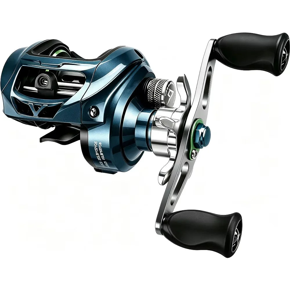 Ultra-Light Baitcasting Reel,  Compact Low Profile Baitcaster, 7.2:1 Gear Ratio, Palm Fit, Magnetic Brake Fishing Reel for Creeks, Ponds, Light Lures & Finesse Bass