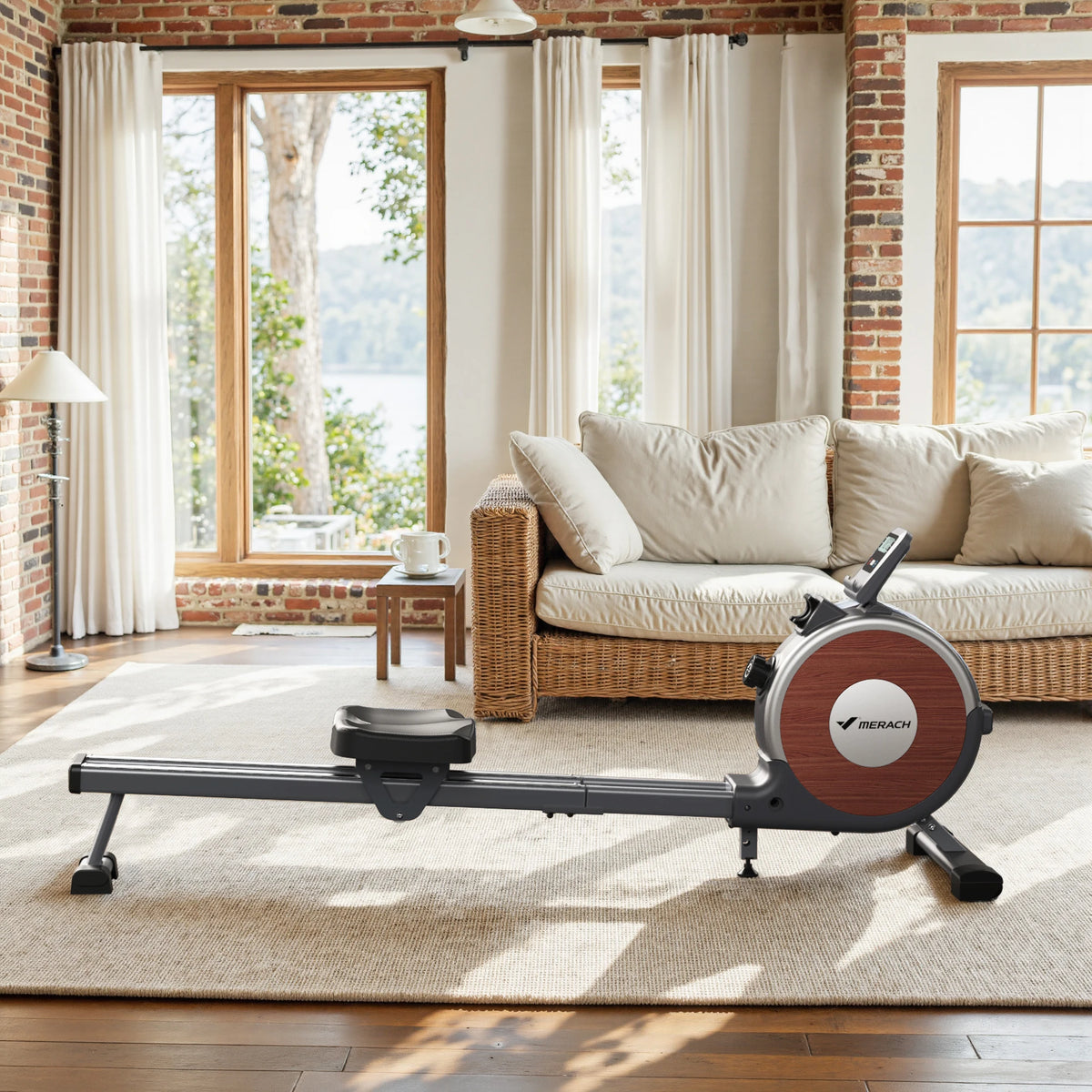 MERACH Rowing Machine Magnetic Rower Machine for Home 16 Levels Quiet Resistance Dual Slide Rail Max 350lb Weight Capacity  R02
