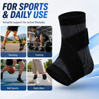 Adjustable Ankle Support Brace Compression Sleeve Wrap Strap Breathable Knit Stabilizer for Sports Running Training Adult Unisex
