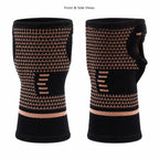 Wrist Support Sleeve Compression Brace with Thumb Opening Breathable Knit Hand Wrap for Sports Fitness Gym Daily Use Black S M L