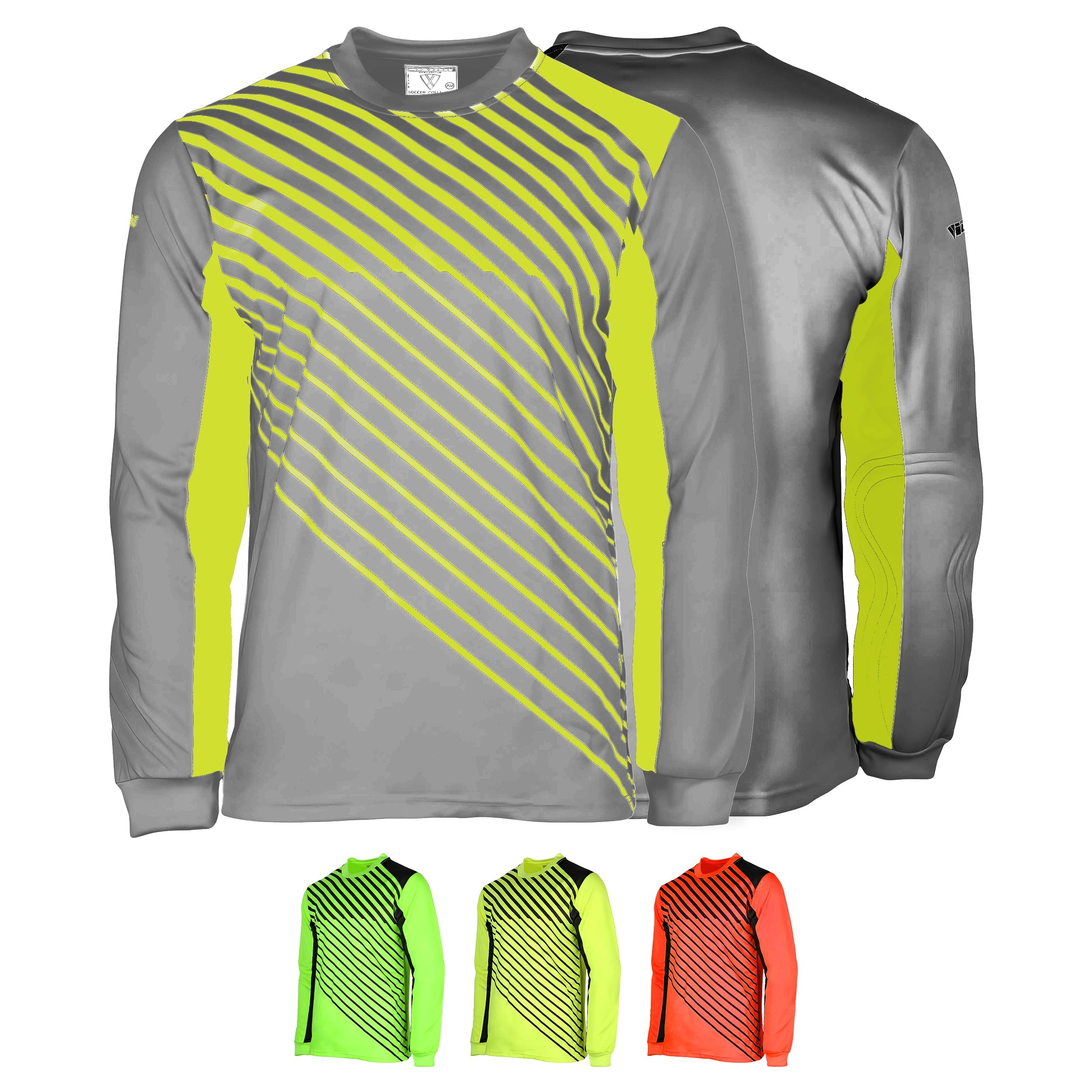 Vizari Arroyo Padded Long Sleeve Goalkeeper Jersey Grey/Yellow