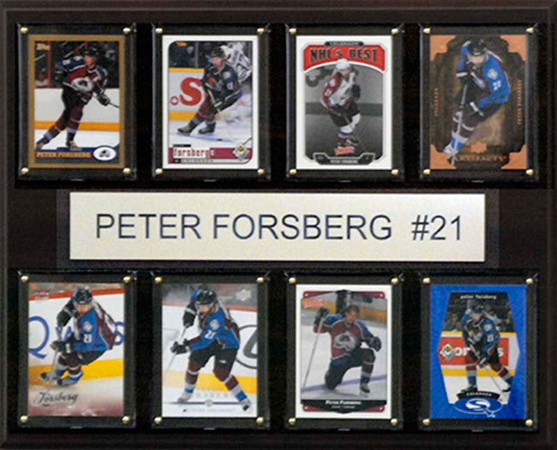 NHL 12x15 Peter Forsberg Colorado Avalanche 8-Card Plaque
