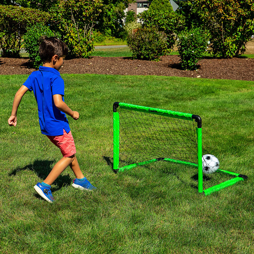 Franklin Sports Kids Mini Soccer Goal Set - Backyard/Indoor Mini Net + Ball Set With Pump - Portable Folding Youth Goal Set - 36