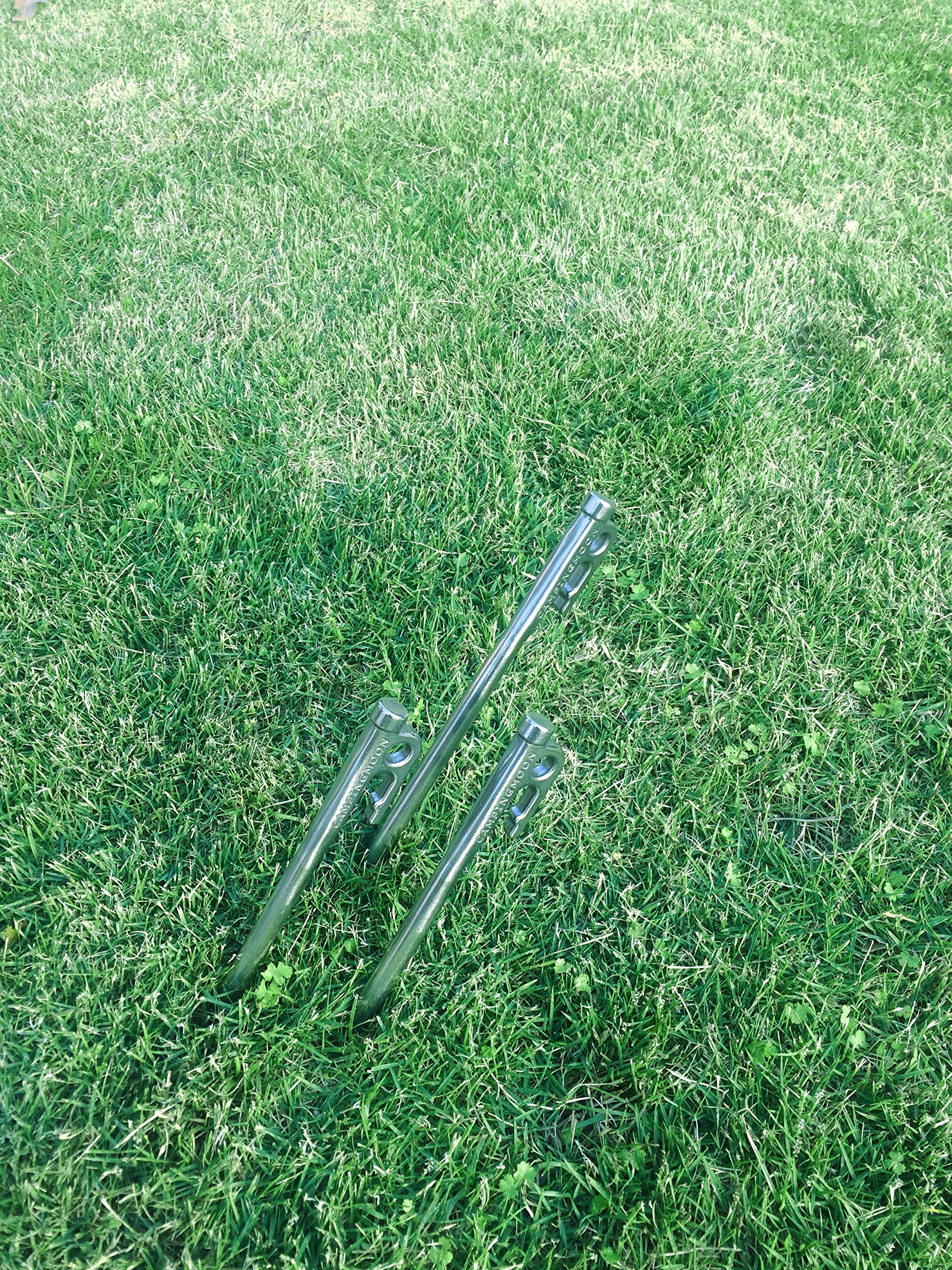 Camping Moon Martensitic Stainless Steel 420J2 Tent Stake R Series Power Peg Ideal For Hard Ground R-30-8P