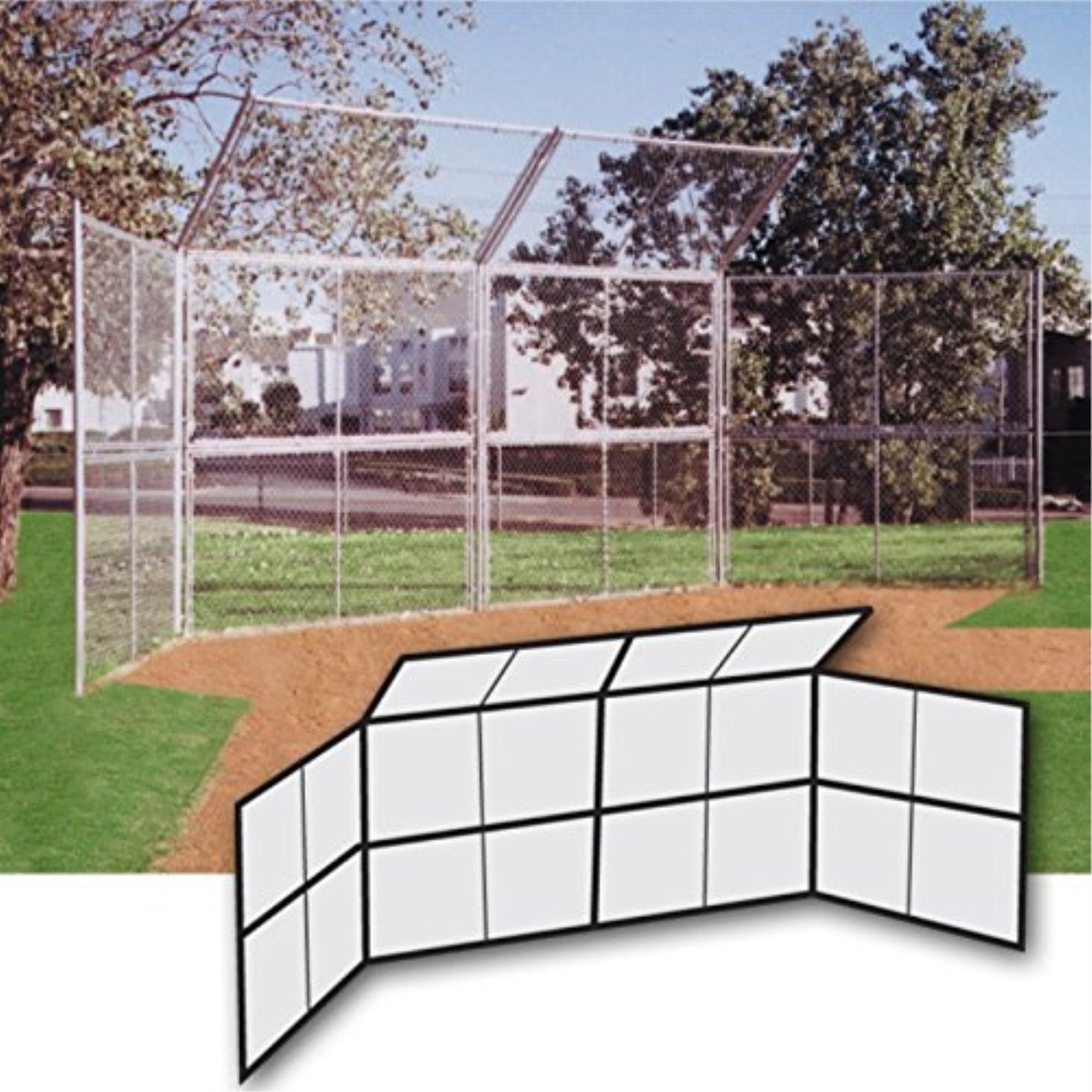 Chain Link Backstop-10' W/Hood-No Wings