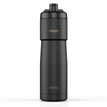 Clean Bottle Insulated Bike Water Bottle, 23 oz, Black, Easy Clean Nozzle, Squeeze Design, Model SPT23001