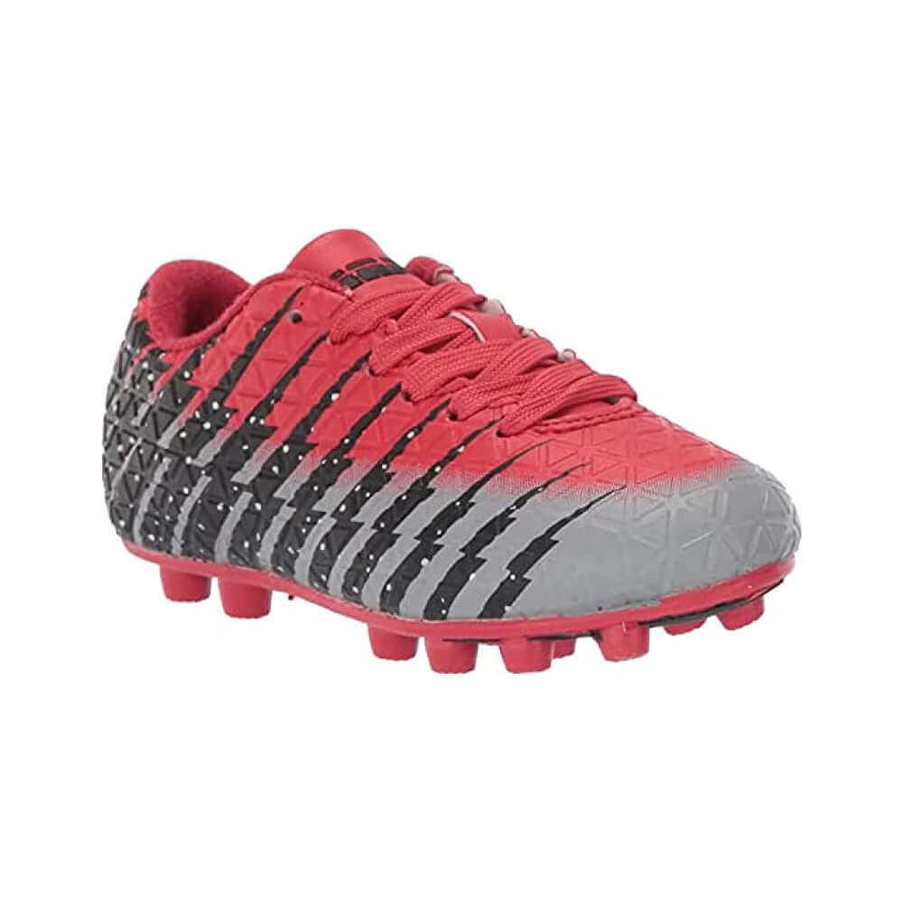 Vizari Bolt Youth Firm Ground Soccer Cleats – Red/Black/Silver