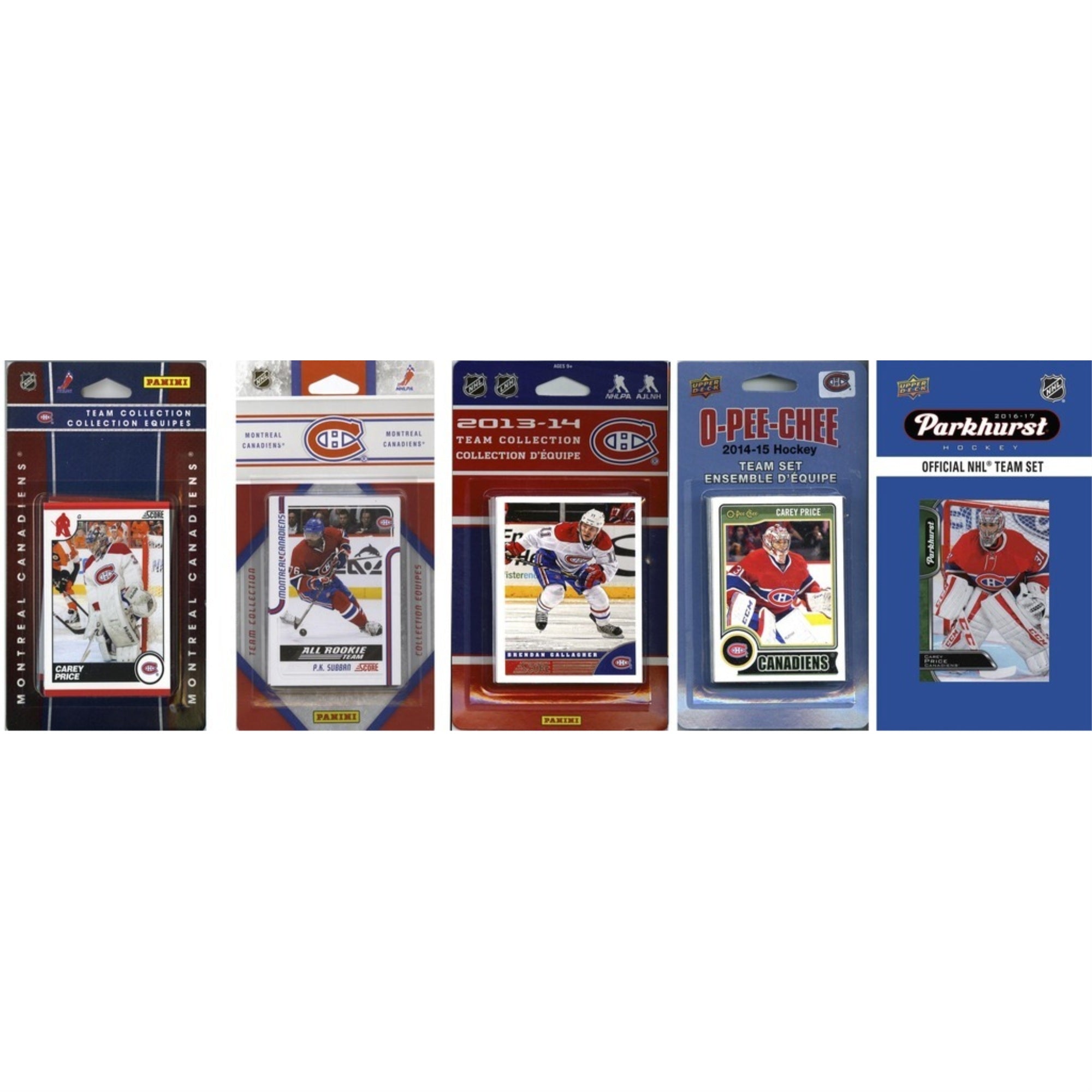Nhl Montreal Canadiens 5 Different Licensed Trading Card Team Sets