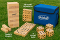 Bolaball Giant Outdoor Game Set - 45 Tumbling Blocks, 28 Dominoes, 6 Dice, Wood, X-Large, Family Fun